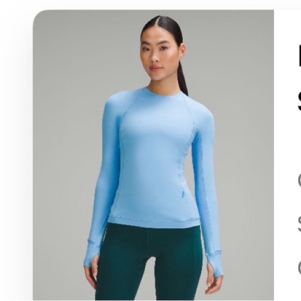 lululemon Rulu in Aero Blue Long-Sleeve Shirt size 6